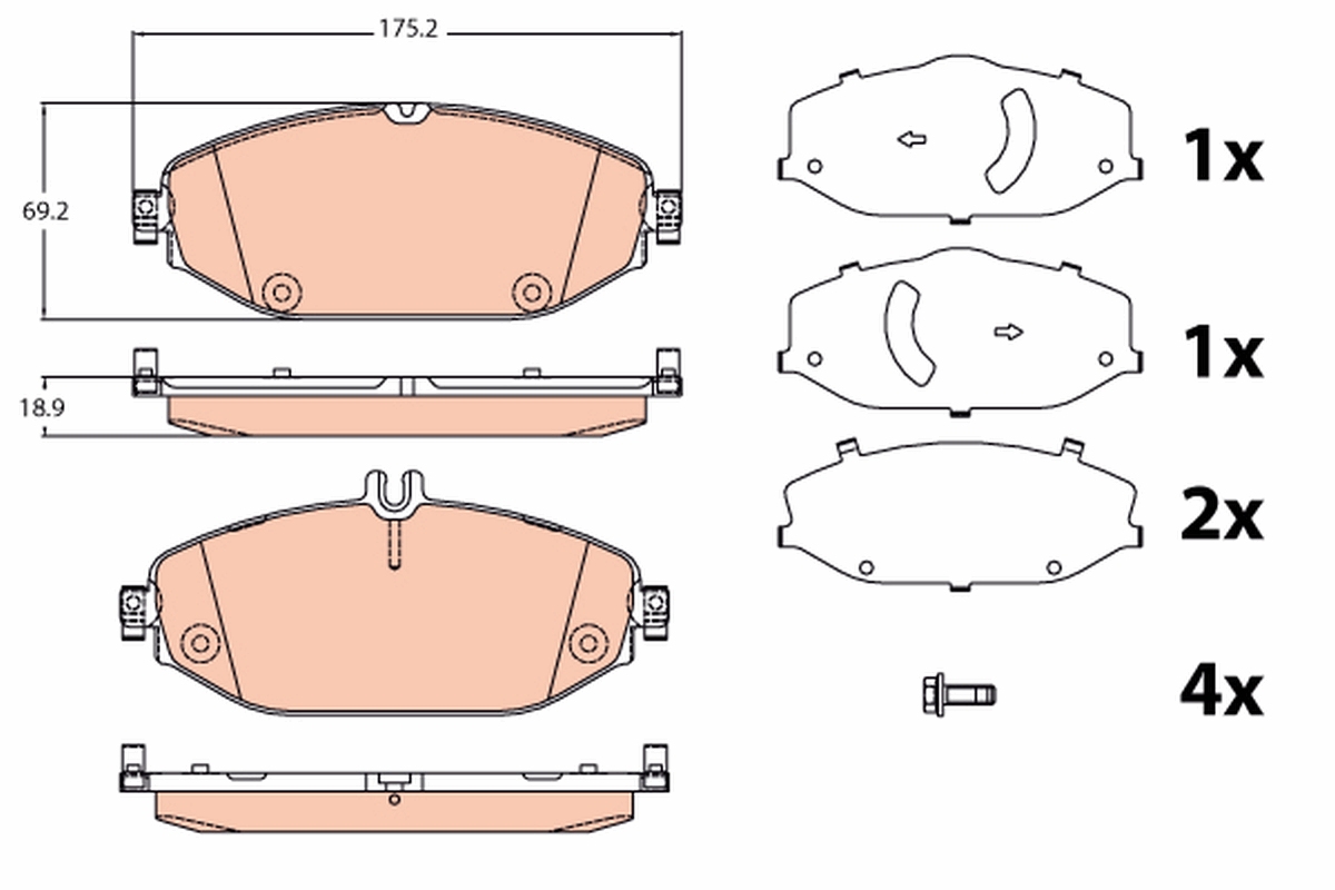 Brake Pad Set, disc brake (Front axle)  Art. GDB2097