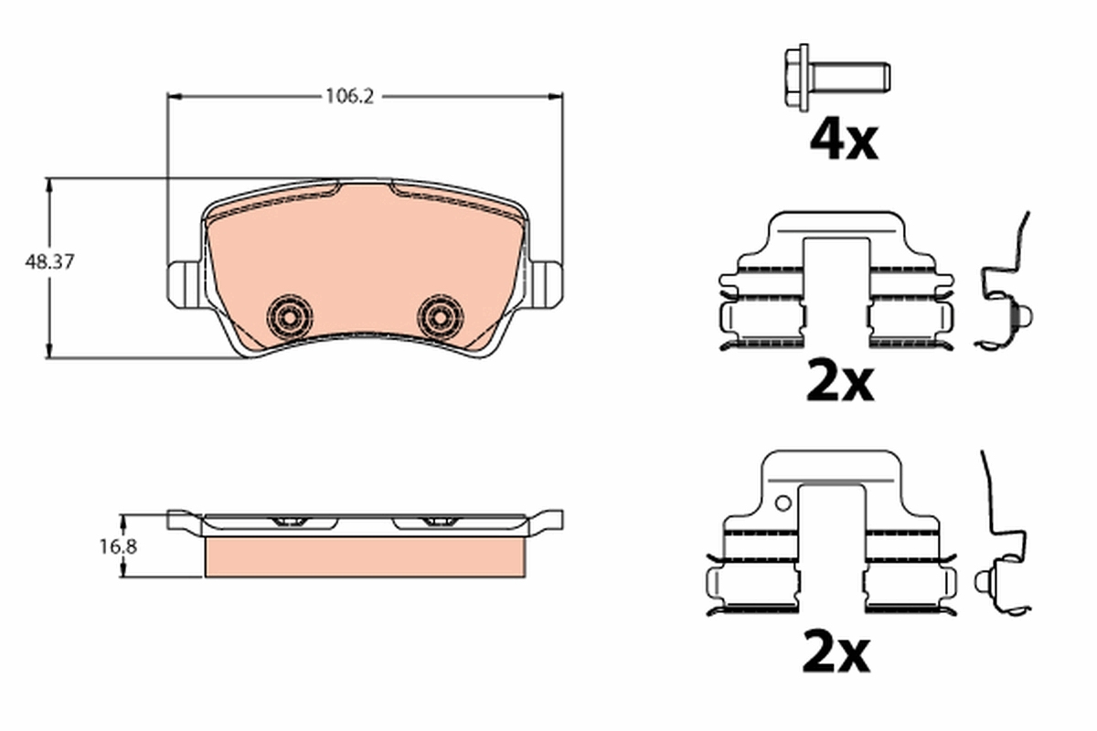 Brake Pad Set, disc brake (Rear axle)  Art. GDB2125