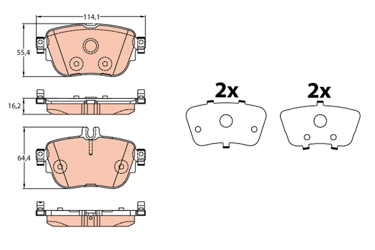 Brake Pad Set, disc brake (Rear axle)  Art. GDB2155