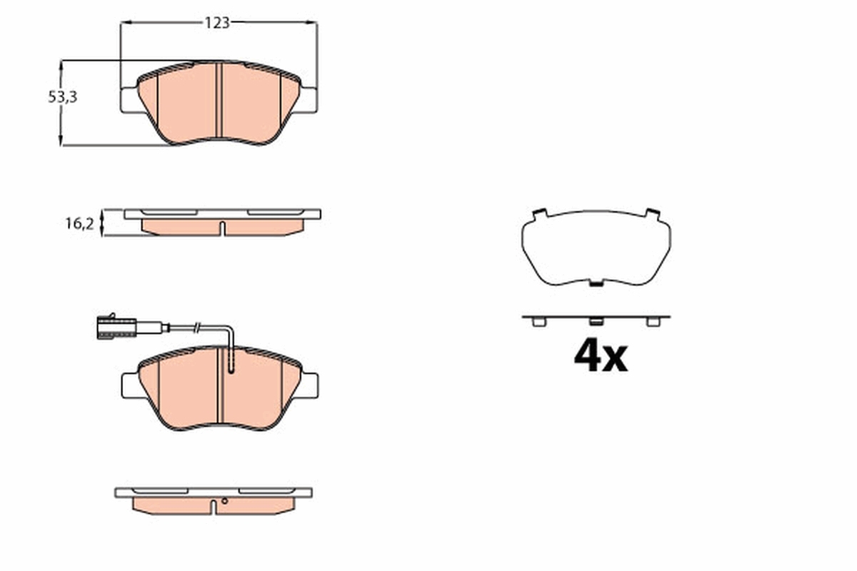 Brake Pad Set, disc brake (Front axle)  Art. GDB2164