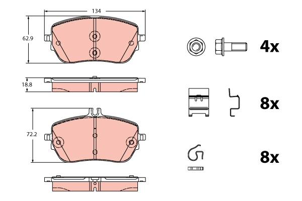 Brake Pad Set, disc brake (Front axle)  Art. GDB2330