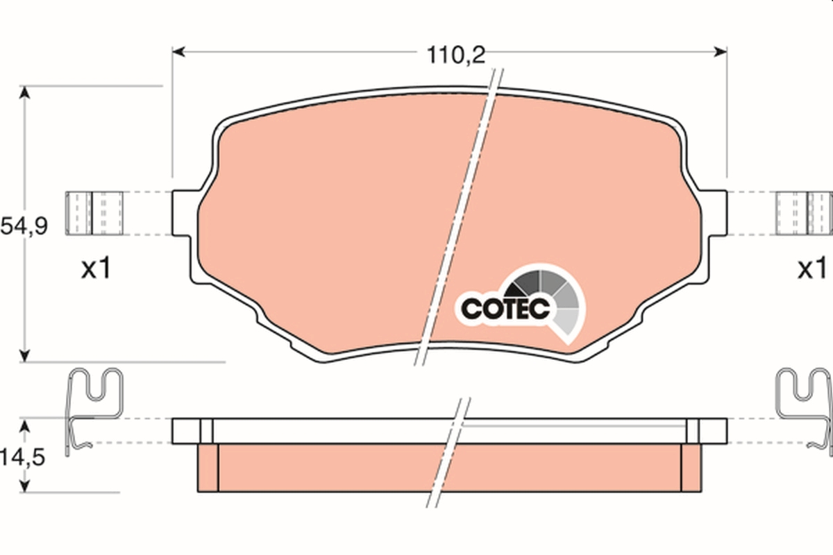 Brake Pad Set, disc brake (Front axle)  Art. GDB3132