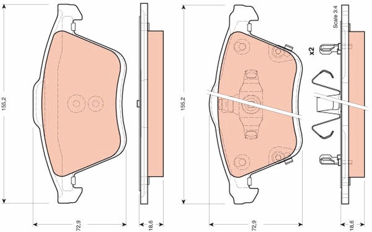 Brake Pad Set, disc brake (Front axle)  Art. GDB3400