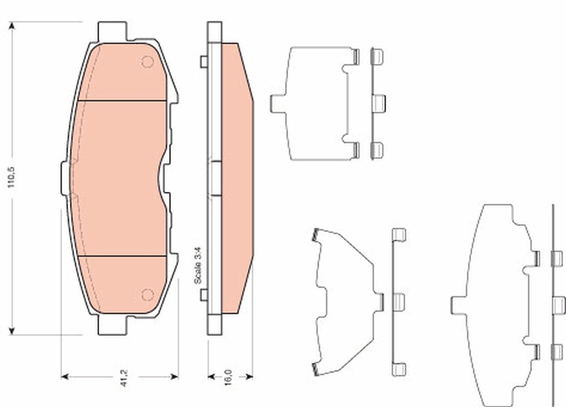 Brake Pad Set, disc brake (Rear axle)  Art. GDB3406