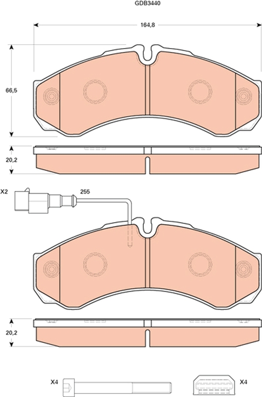 Brake Pad Set, disc brake (Rear axle)  Art. GDB3440