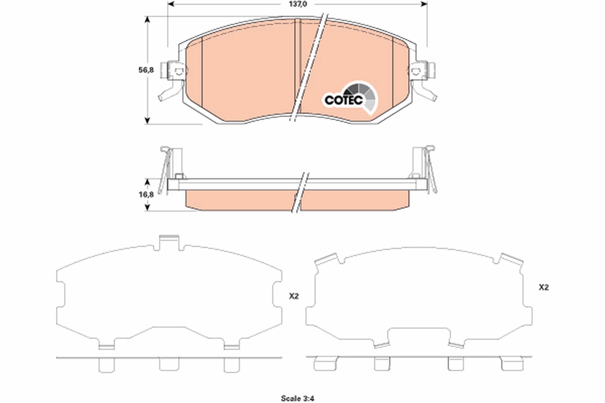 Brake Pad Set, disc brake (Front axle)  Art. GDB3519