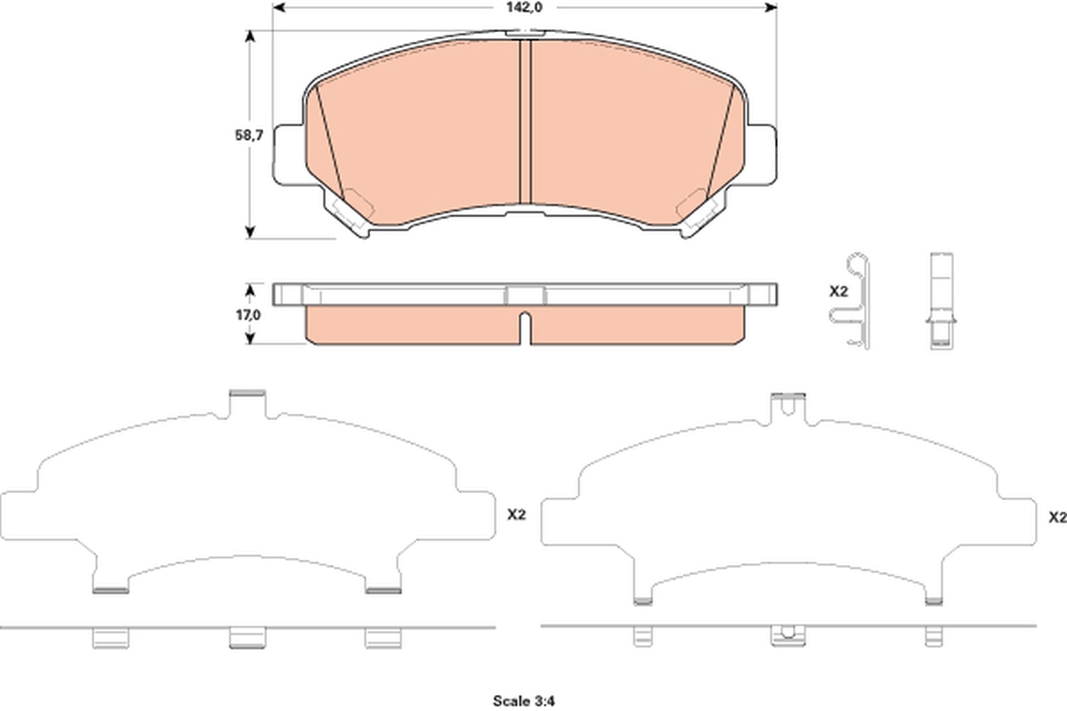 Brake Pad Set, disc brake (Front axle)  Art. GDB3521