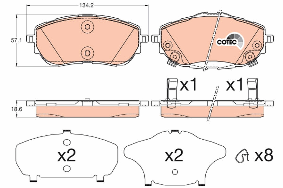 Brake Pad Set, disc brake (Front axle)  Art. GDB3598