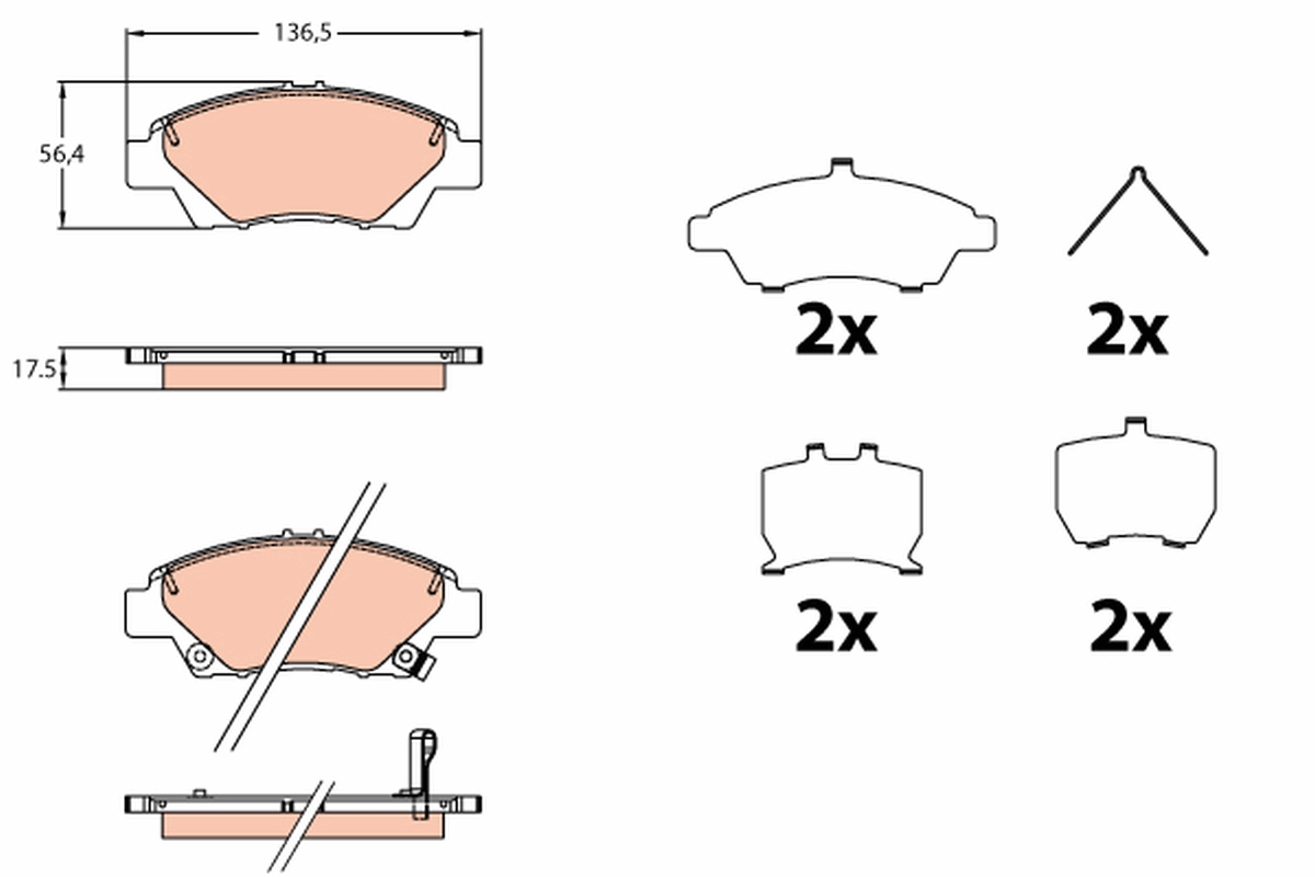 Brake Pad Set, disc brake (Front axle)  Art. GDB3643