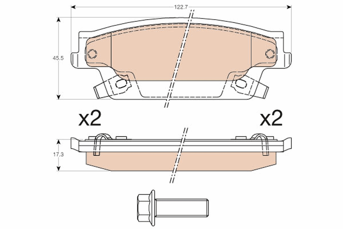 Brake Pad Set, disc brake (Rear axle)  Art. GDB4452