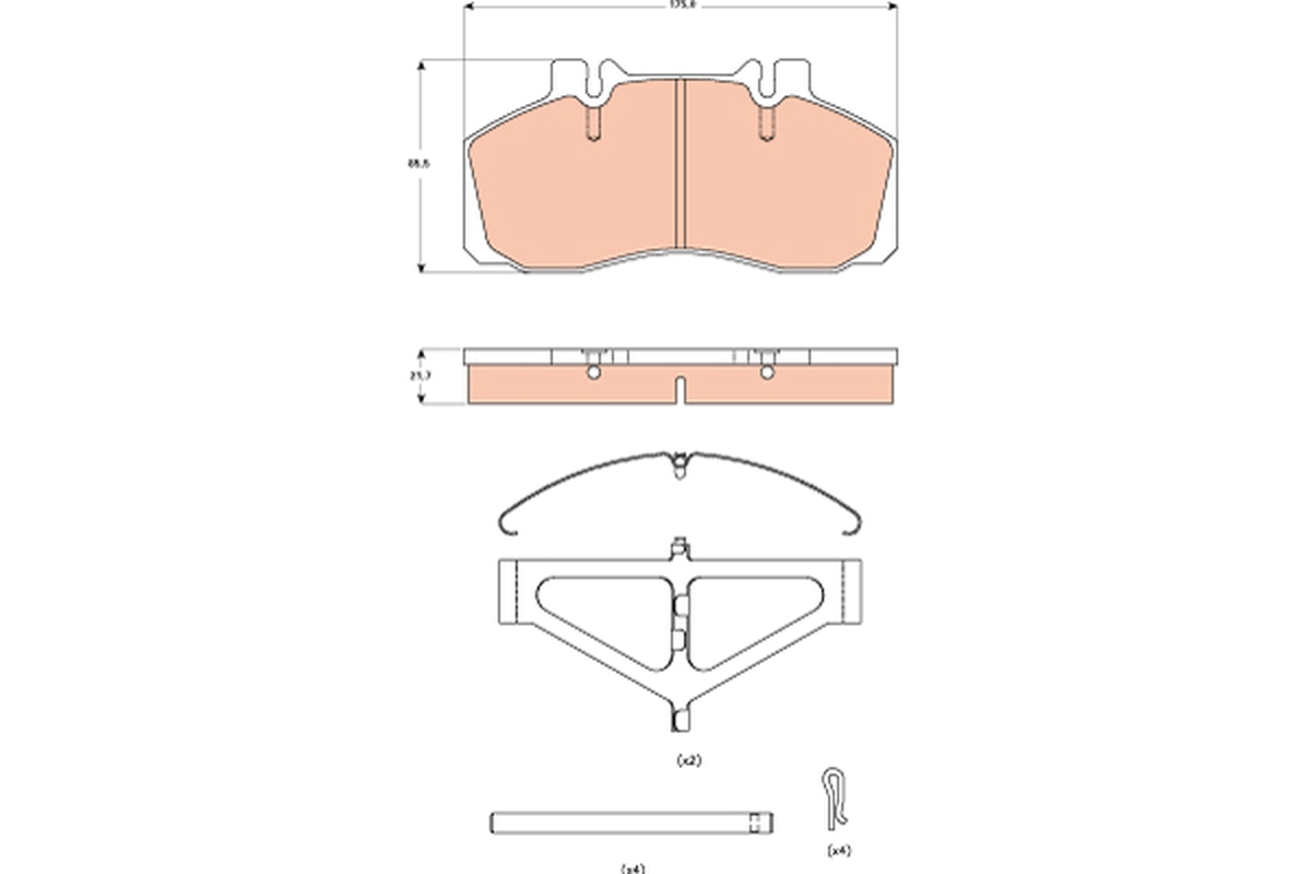 Brake pad, disc brake (Front axle)  Art. GDB5004