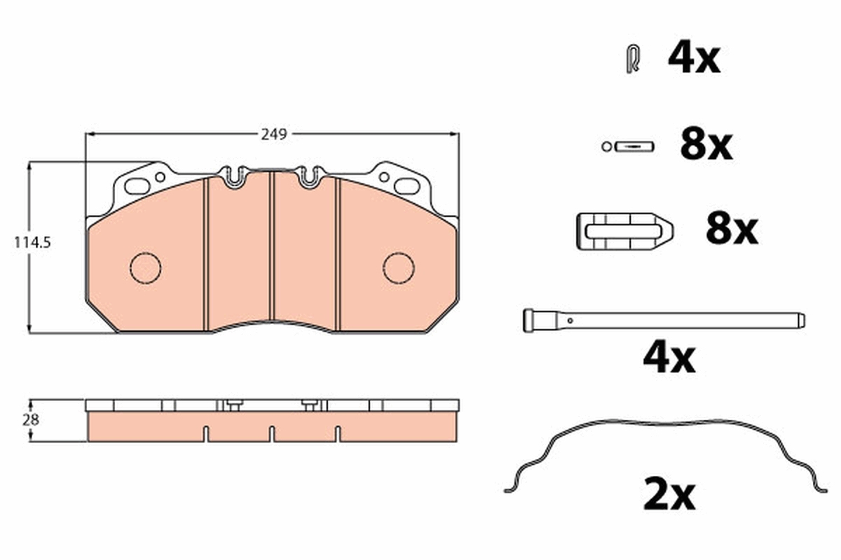 Brake pad, disc brake (Front axle)  Art. GDB5019