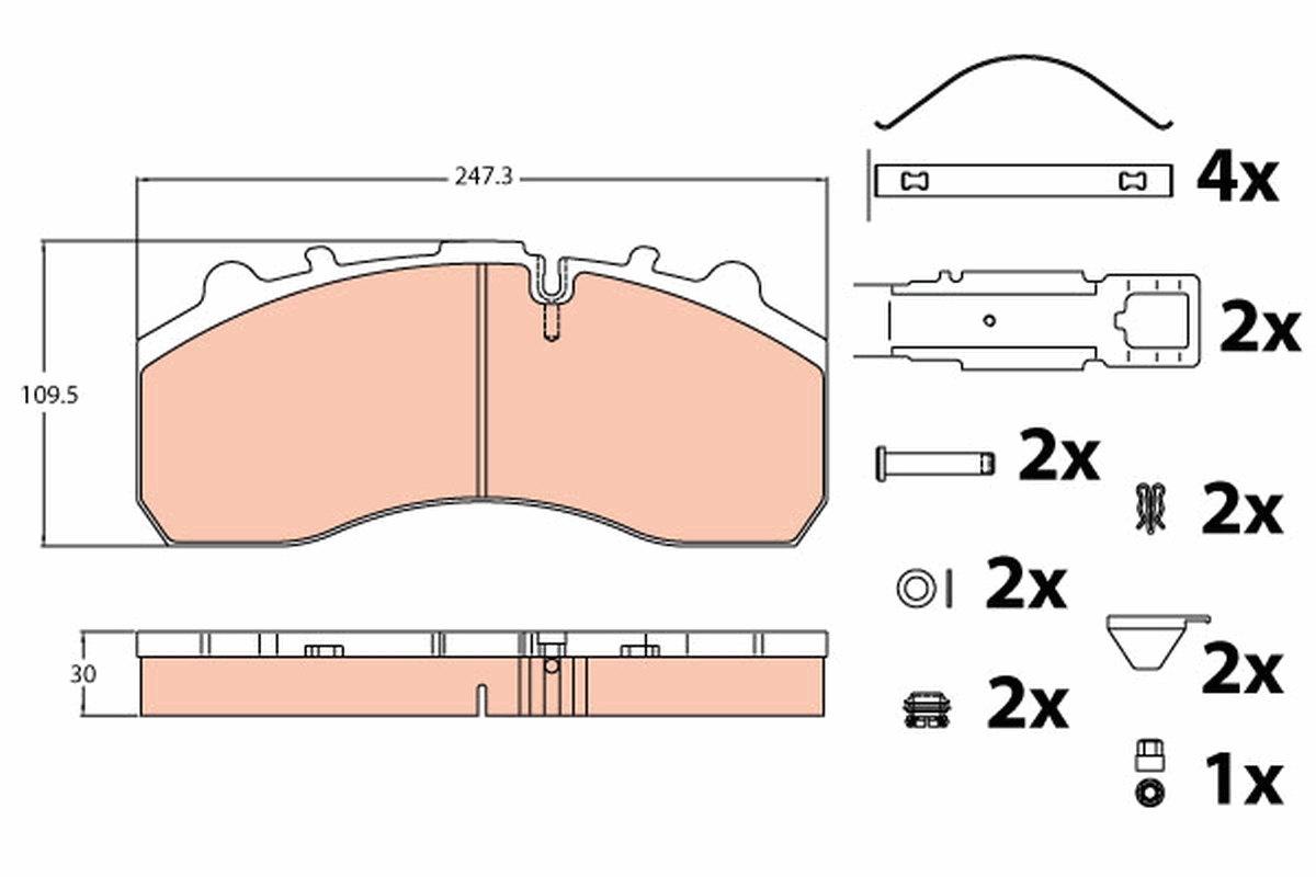 Brake pad, disc brake (Rear axle)  Art. GDB5067