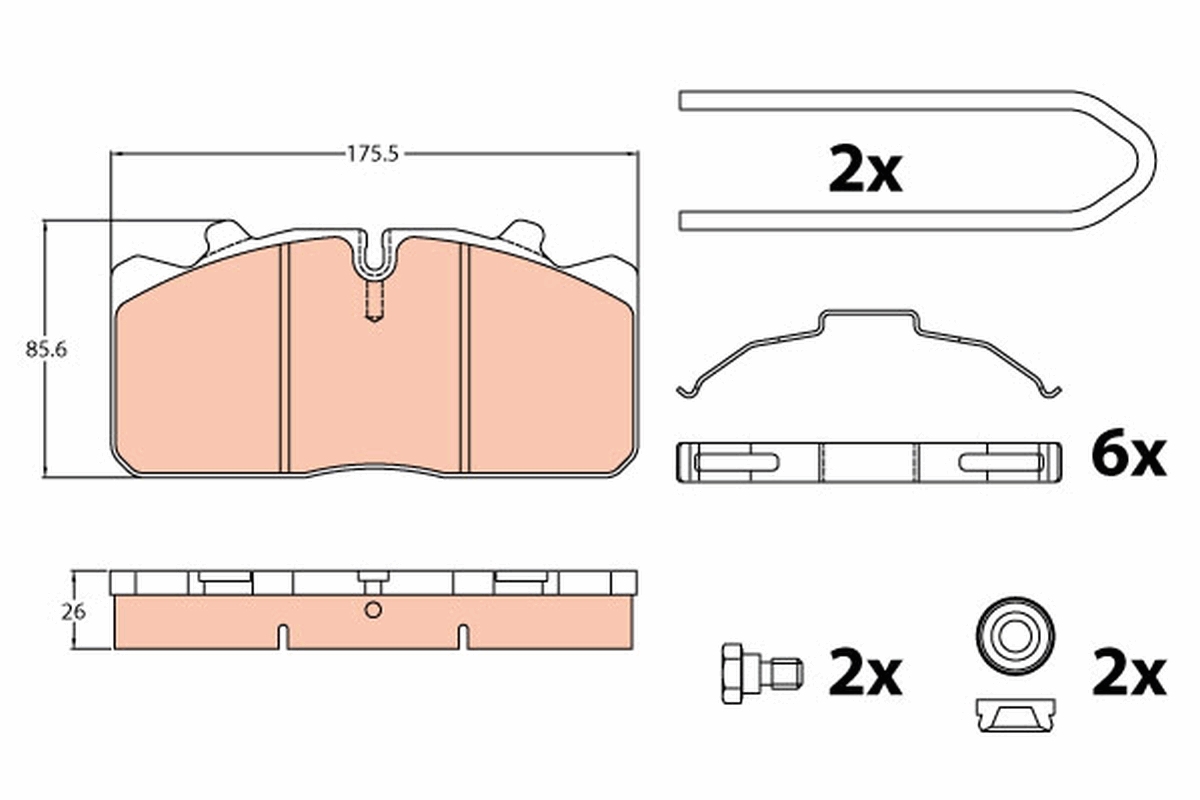 Brake pad, disc brake (Front axle, Rear axle)  Art. GDB5069