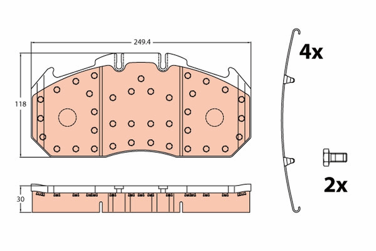 Brake pad, disc brake (Rear axle, Front axle)  Art. GDB5086