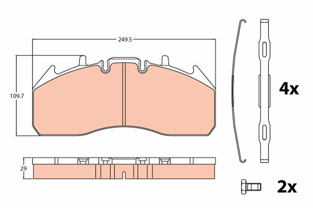 Brake pad, disc brake (Front axle, Rear axle)  Art. GDB5096