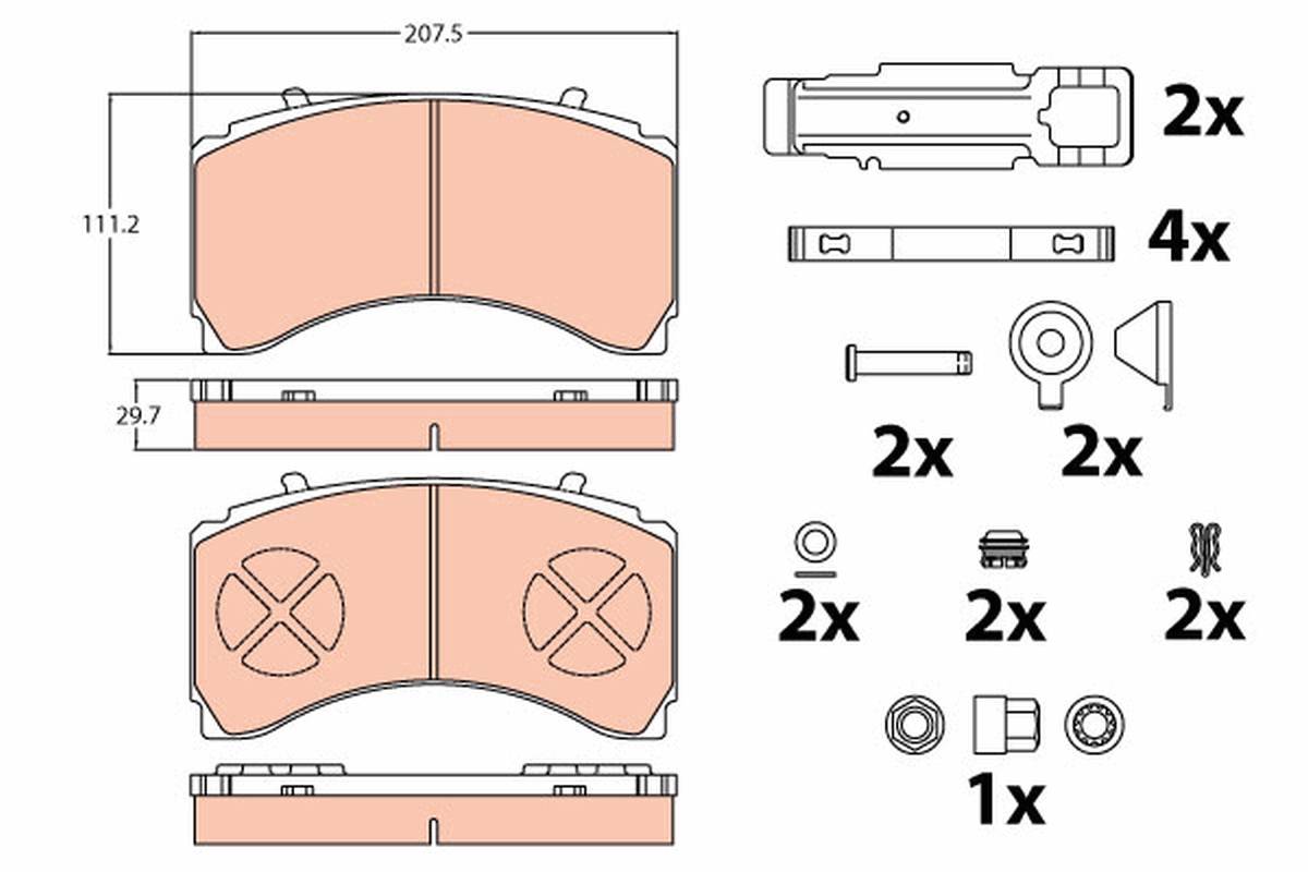 Brake pad, disc brake (Rear axle)  Art. GDB5110