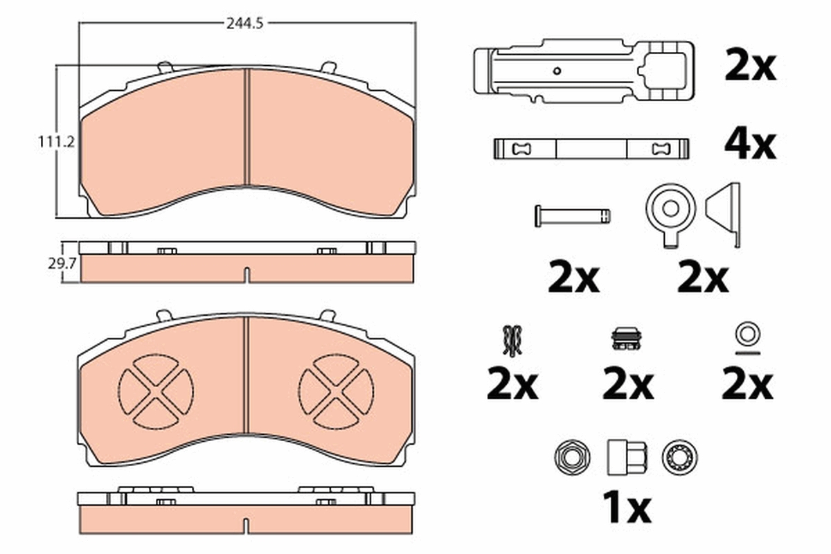 Brake pad, disc brake (Front axle)  Art. GDB5111