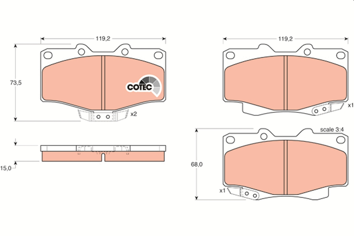 Brake Pad Set, disc brake (Front axle)  Art. GDB797