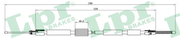 Cable Pull, parking brake (Back, left)  Art. C0003B