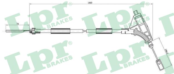 Cable Pull, parking brake (In front)  Art. C0010B