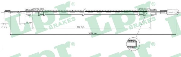 Cable Pull, parking brake (Back, left)  Art. C0012B