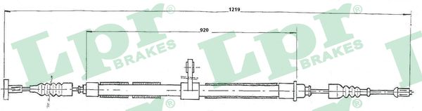 Cable Pull, parking brake (Back, right)  Art. C0019B