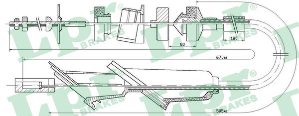 Cable Pull, clutch control (Front axle, left)  Art. C0020C