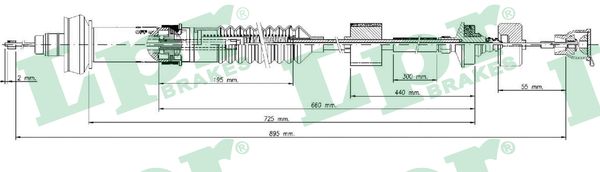 Cable Pull, clutch control (front axle both sides)  Art. C0028C