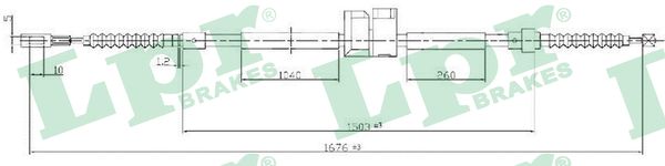 Cable Pull, parking brake (Right)  Art. C0062B