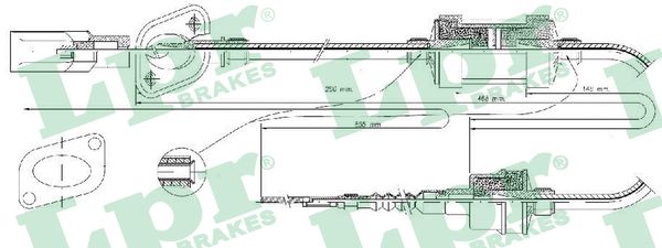 Cable Pull, clutch control (Above, front axle on both sides)  Art. C0070C