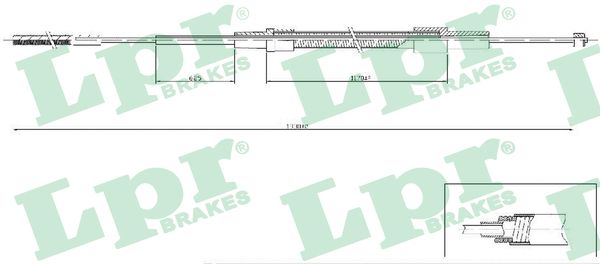 Cable Pull, parking brake (Back, left)  Art. C0078B