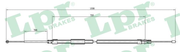 Cable Pull, parking brake (Back, Right, Left)  Art. C0080B