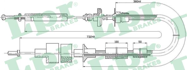 Cable Pull, clutch control (Front axle)  Art. C0085C