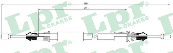 Cable Pull, parking brake (Back, left, Back, right)  Art. C0108B