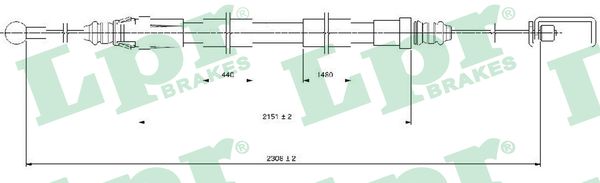 Cable Pull, parking brake (Right)  Art. C0129B