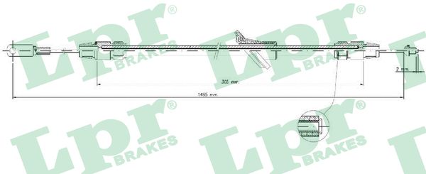 Cable Pull, parking brake (In front)  Art. C0140B