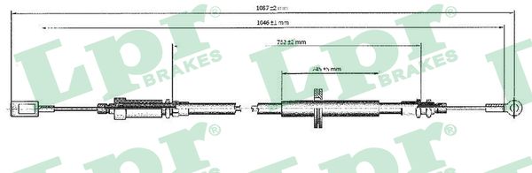 Cable Pull, parking brake (In front)  Art. C0173B