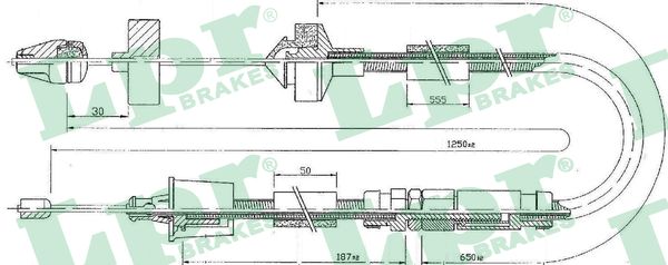 Cable Pull, clutch control (Rear axle)  Art. C0201C