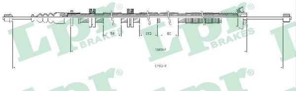 Cable Pull, parking brake (Behind, Left)  Art. C0205B