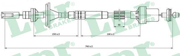 Cable Pull, clutch control (Front axle, right)  Art. C0213C