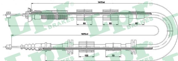 Cable Pull, parking brake (Back, Right)  Art. C0223B