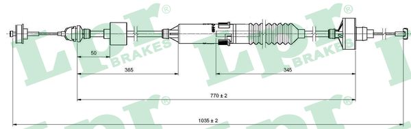 Cable Pull, clutch control (Front axle)  Art. C0260C