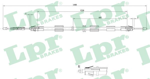 Cable Pull, parking brake (Back, left, Back, right)  Art. C0266B