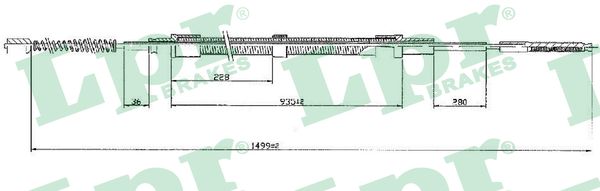 Cable Pull, parking brake (Back, right, Back, left)  Art. C0304B