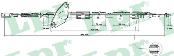 Cable Pull, parking brake (Left)  Art. C0412B