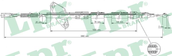 Cable Pull, parking brake (Right)  Art. C0413B