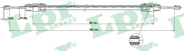 Cable Pull, parking brake (Back, left)  Art. C0421B