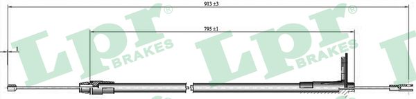 Cable Pull, parking brake (Back, right)  Art. C0425B