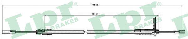 Cable Pull, parking brake (Back, right)  Art. C0434B